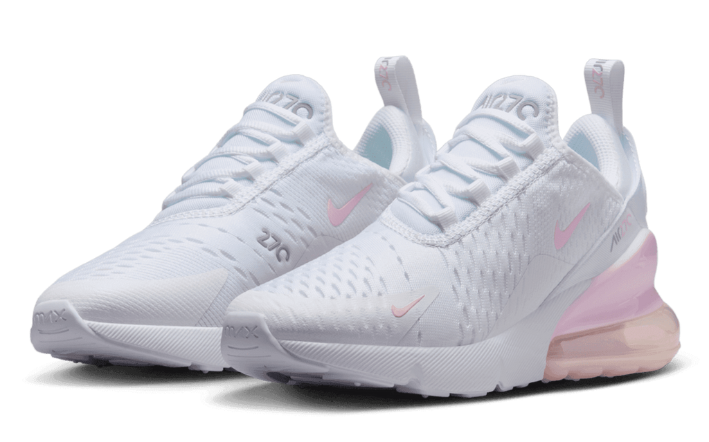 [943345-122] GRADE SCHOOL NIKE AIR MAX 270 'WHITE LIGHT SMOKE GREY PINK FOAM (GS)'