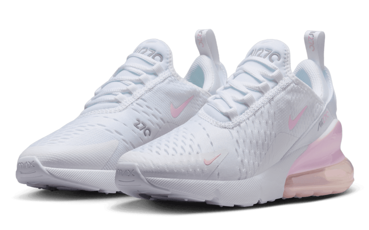 [943345-122] GRADE SCHOOL NIKE AIR MAX 270 'WHITE LIGHT SMOKE GREY PINK FOAM (GS)'