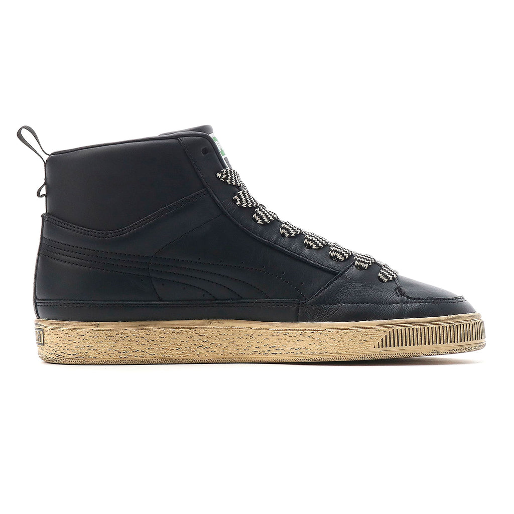 [382156-01] Mens PUMA SUEDE MID 'RHUIGI DISTRESSED BLACK'