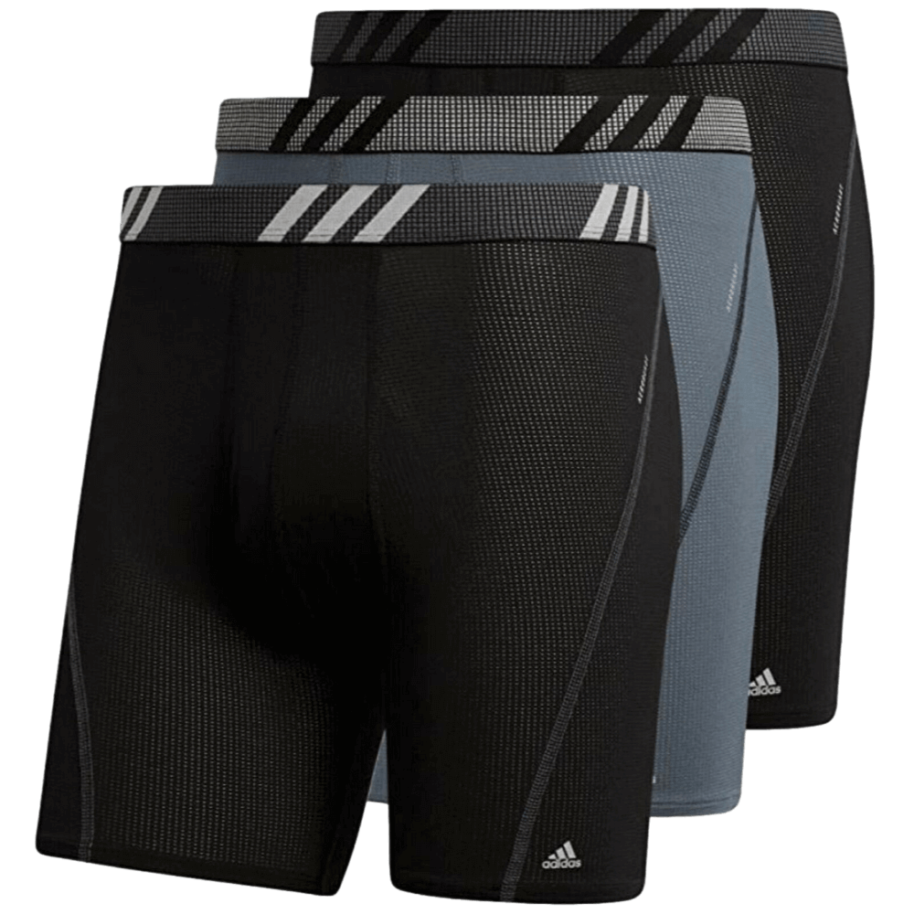 [5154220] MENS ADIDAS SPORT PERFORMANCE MESH BOXER BRIEF UNDERWEAR (3-PACK)