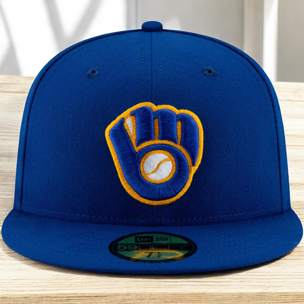 [70482535] Mens New Era MLB Authentic 59Fifty Performance Fitted - Brewers