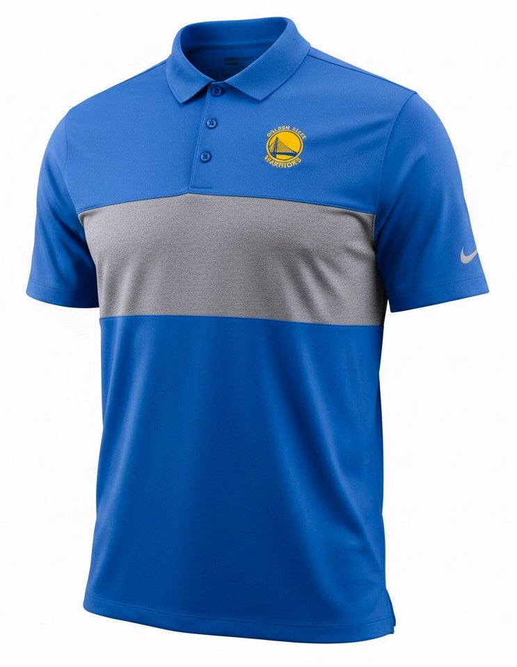 [GM1005-ROYAL] Mens Nike NBA GSW Breathe Colorblock Polo