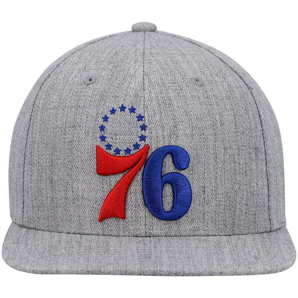 MENS MITCHELL & NESS NBA TEAM HEATHER 2.0 SNAPBACK 76ERS