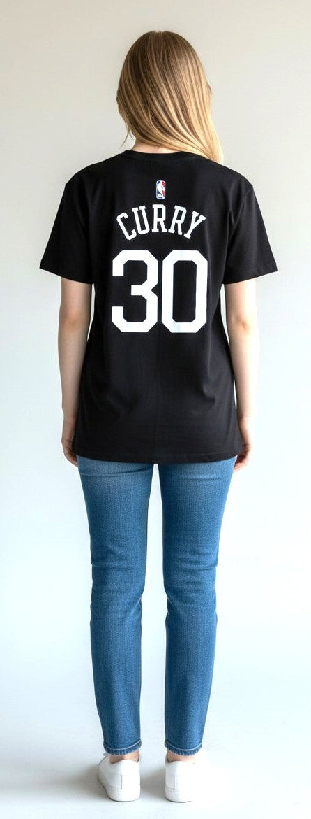 [871408-015] WOMENS NIKE NBA GS WARRIORS NAME & NUMBER STEPHEN CURRY T-SHIRT