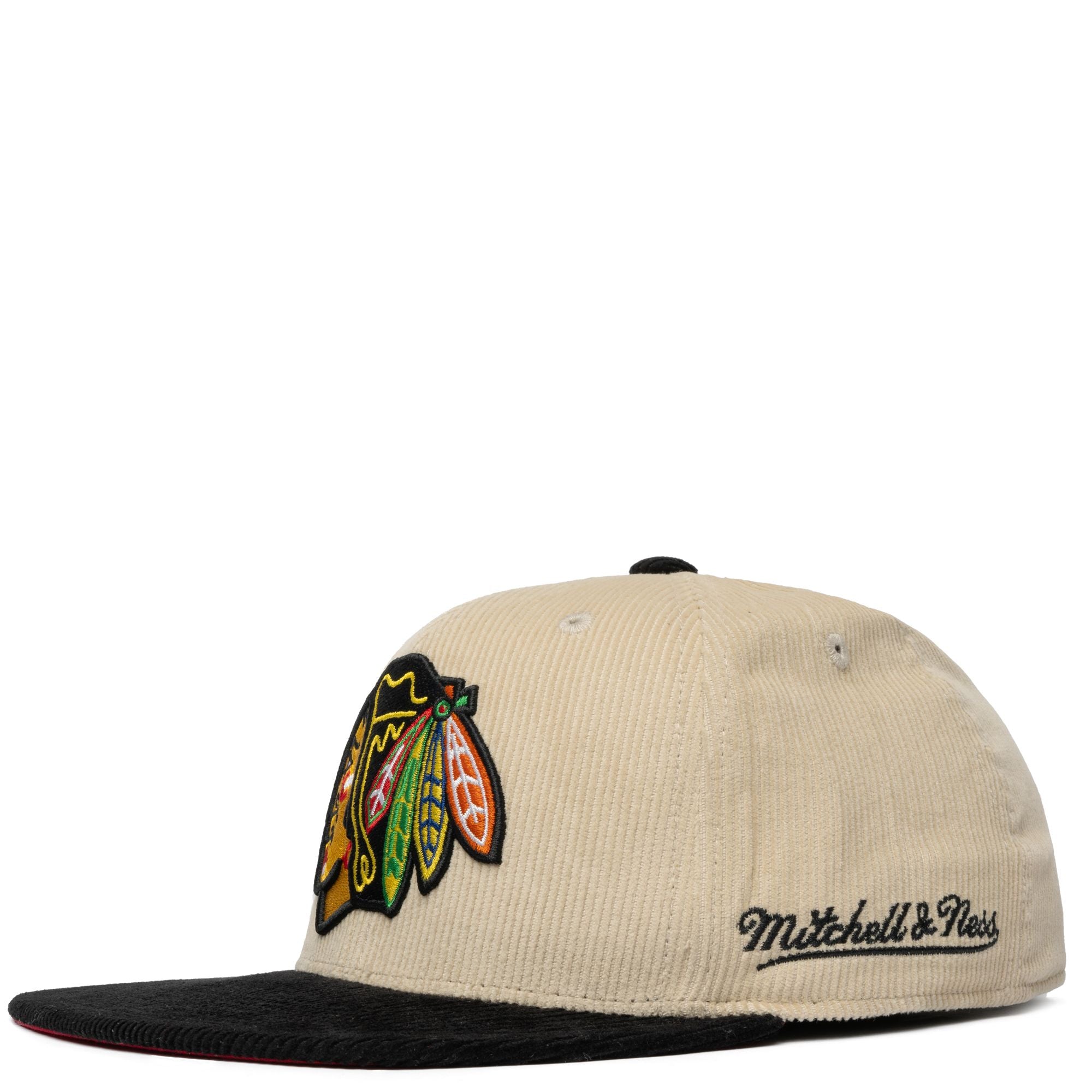 MENS MITCHELL & NESS NHL 2 TONE TEAM CORD FITTED BLACKHAWKS