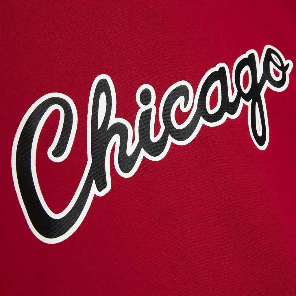 [HDSSAJ19074-CBUSCAR] MENS MITCHELL & NESS GAMEDAY SS FT HOODIE BULLS