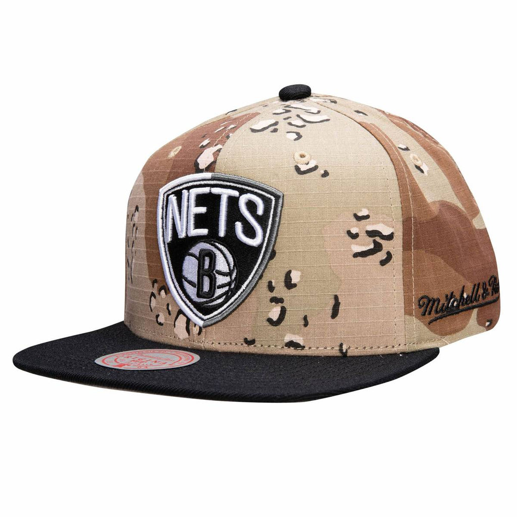 Mens MITCHELL & NESS NBA CHOCO CAMO SNAPBACK NETS