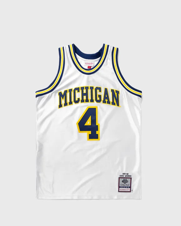 Mens Mitchell & Ness NCAA WHITE JERSEY MICHIGAN 1991 CHRIS WEBBER