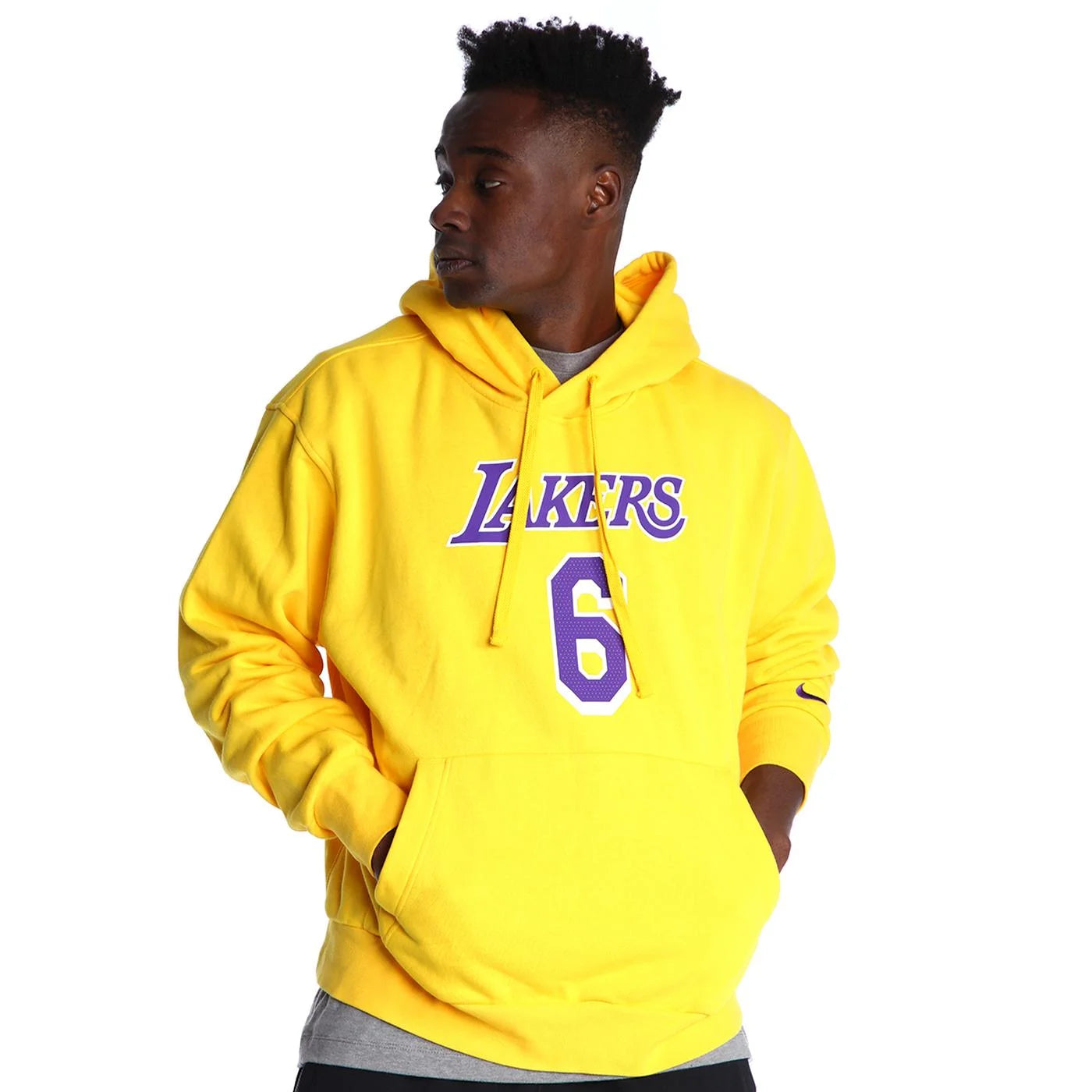 [DB1181-728] Mens Nike NBA LA LAKERS LEBRON JAMES #6 FLEECE PULLOVER HOODIE