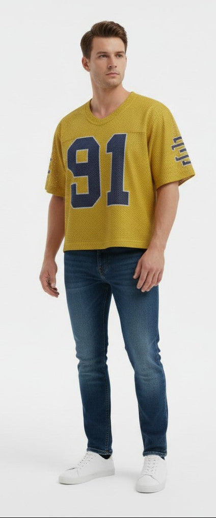 [EECO25MS87-000YENV] MENS ERIC EMANUEL EE CROPPED JERSEY CORE MESH