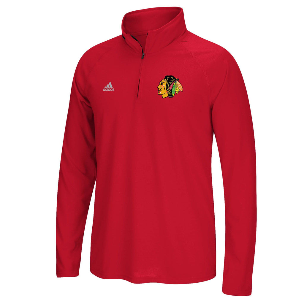 [CB7673] Mens Adidas NHL Chicago Blackhawks Ultimate 1/4 Zip Tee