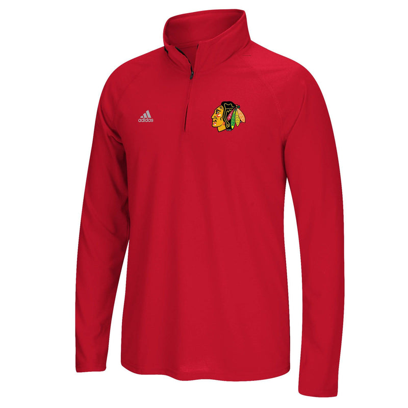 [CB7673] Mens Adidas NHL Chicago Blackhawks Ultimate 1/4 Zip Tee