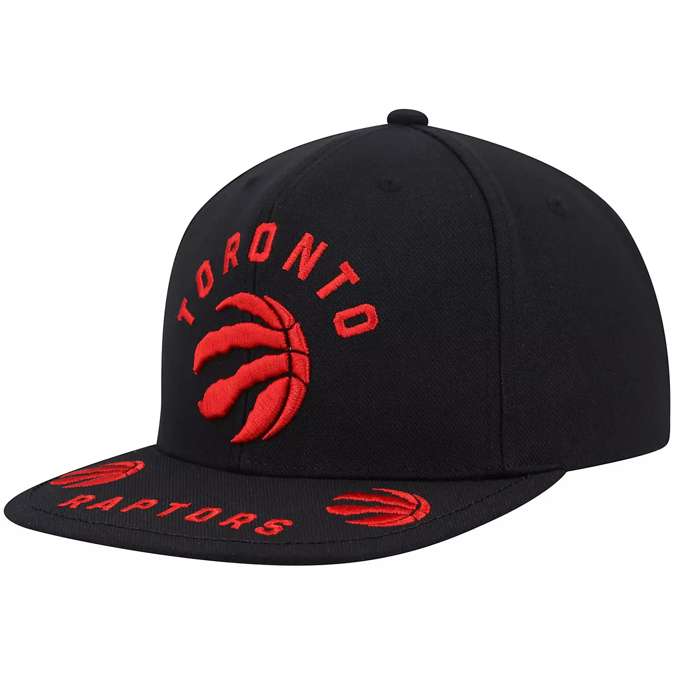 MENS MITCHELL & NESS NBA FRONT LOADED SNAPBACK RAPTORS - BLACK