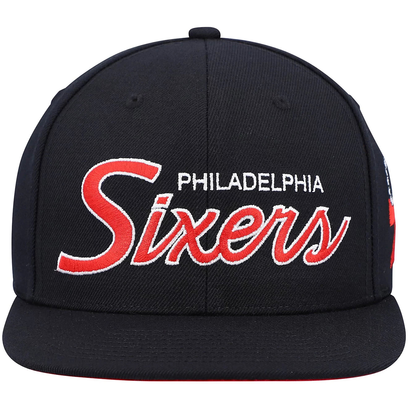 MENS MITCHELL & NESS NBA TEAM SCRIPT 2.0 SNAPBACK 76ERS