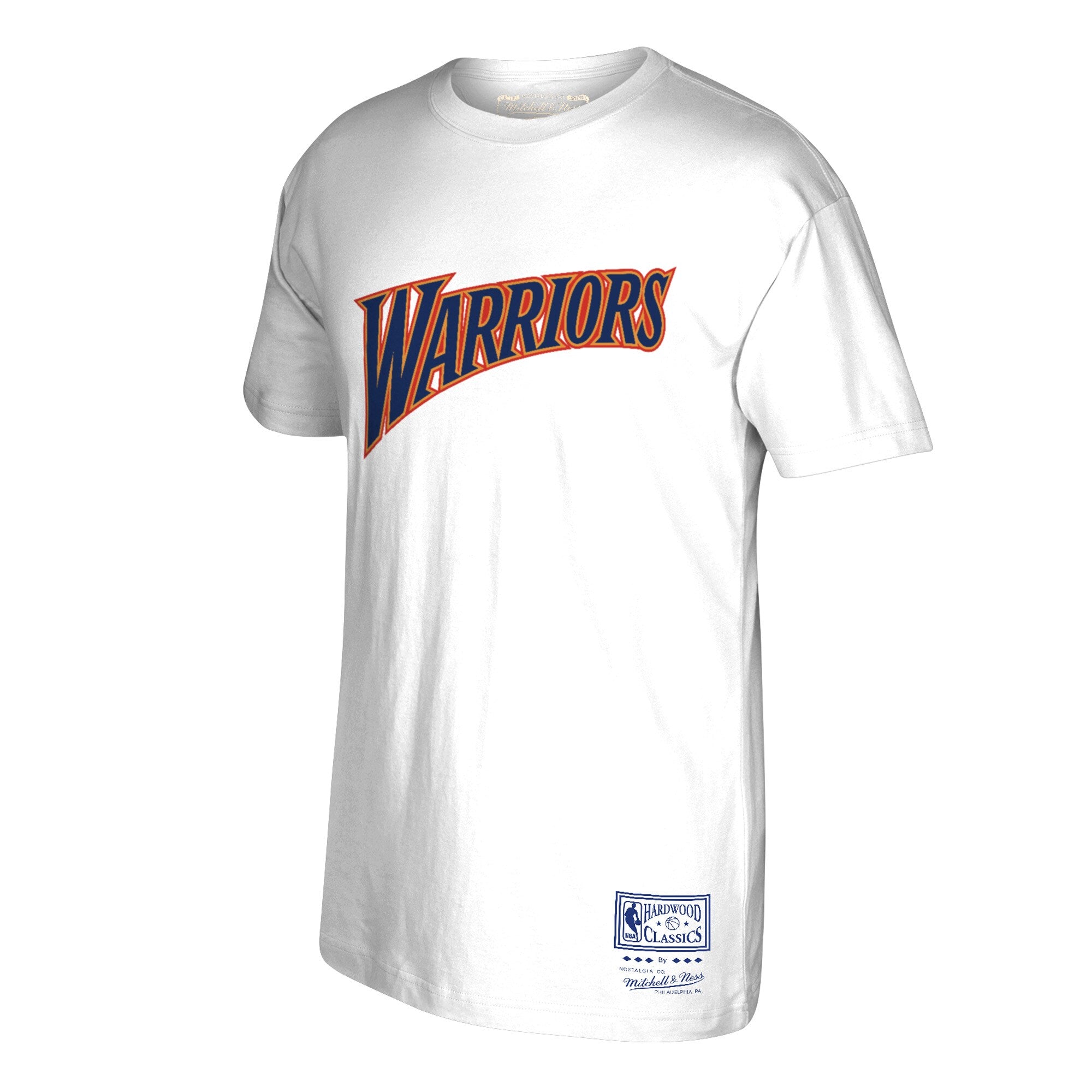 Mens Mitchell & Ness NBA Golden State Warriors Hardwood Classics Wordmark Tee