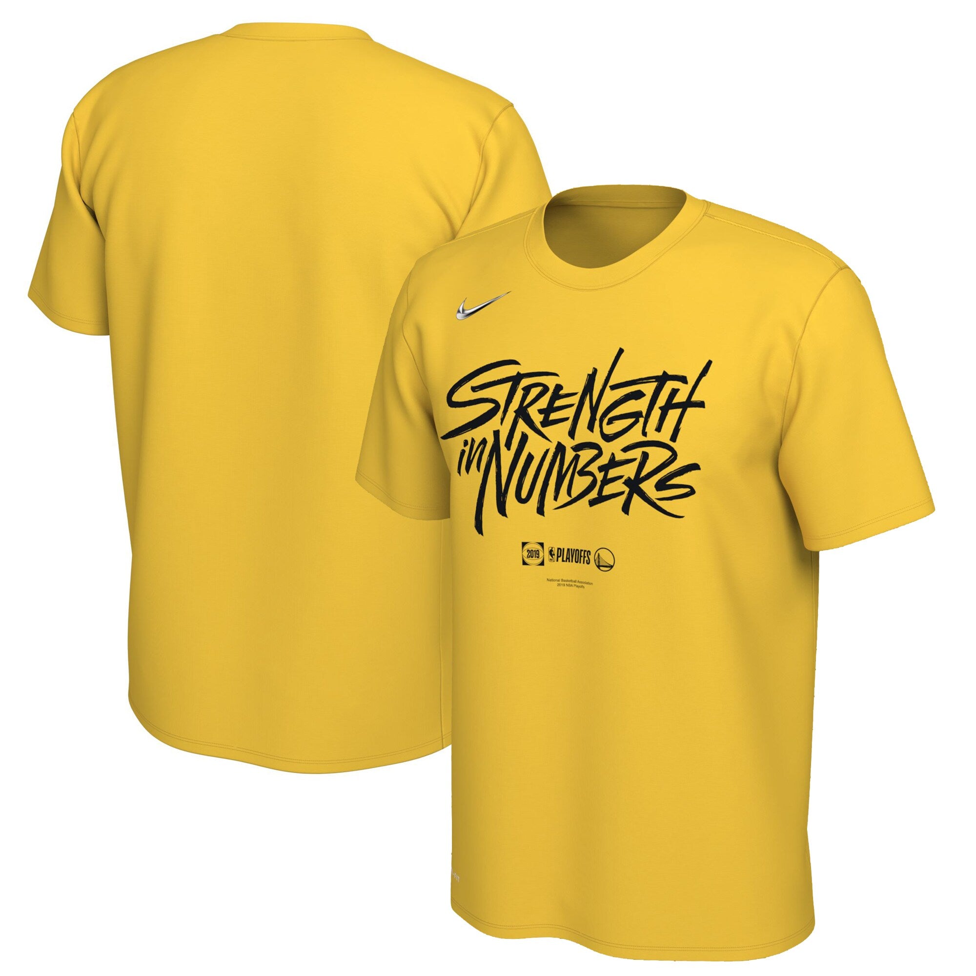 [561416-78H] MENS NIKE NBA GS WARRIORS 2019 PLAYOFFS BOUND MANTRA DRI-FIT TEE