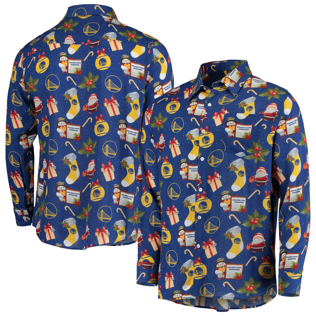 [TNSBLSWTRXPLBTUGS] MENS FOCO NBA GS WARRIORS FLORAL WINTER LS BUTTON-UP SHIRT