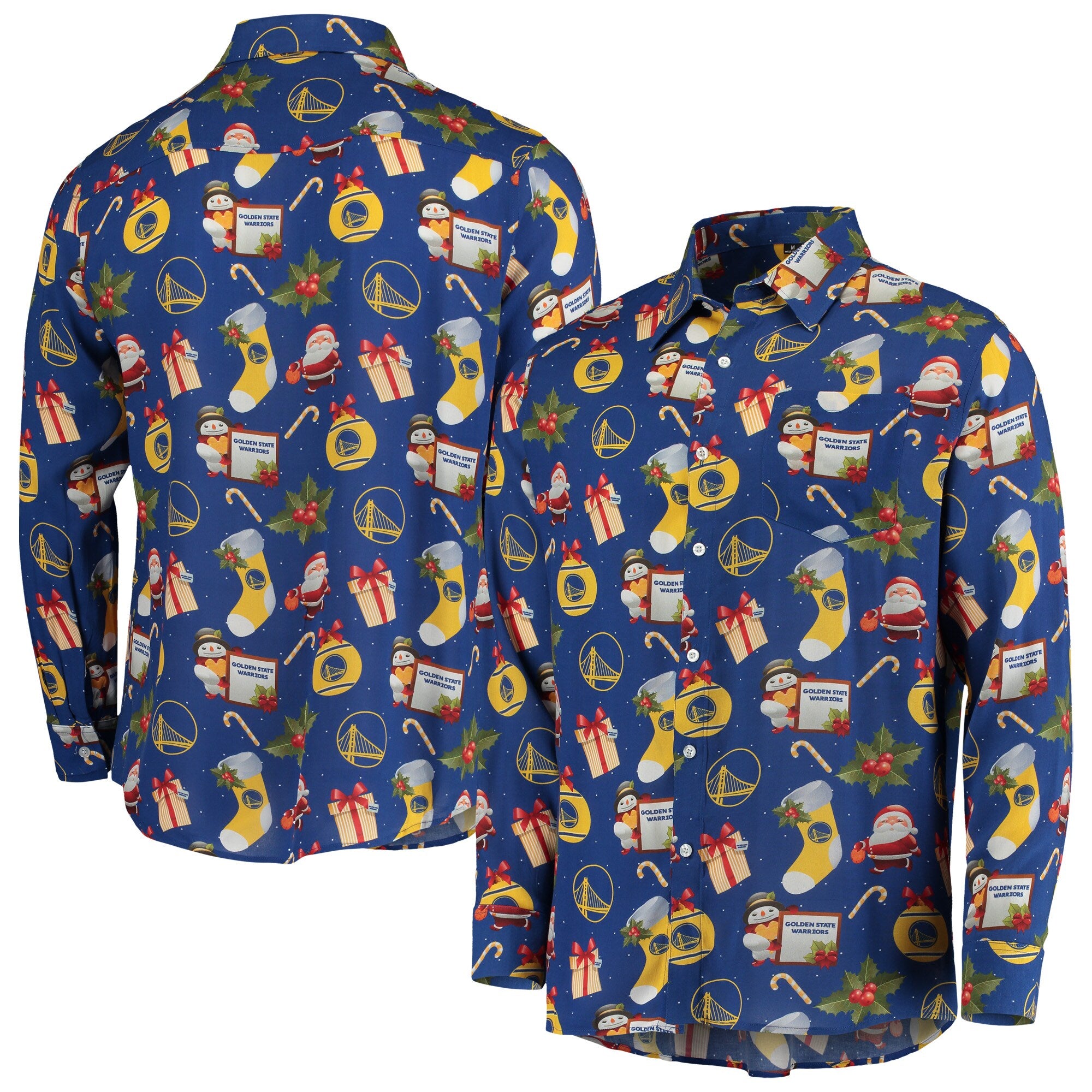 [TNSBLSWTRXPLBTUGS] MENS FOCO NBA GS WARRIORS FLORAL WINTER LS BUTTON-UP SHIRT