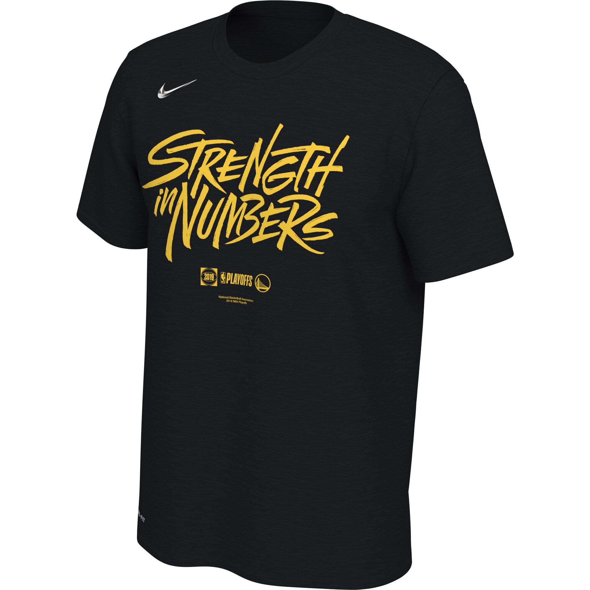 [705186-00ABLK] MENS NIKE NBA GS WARRIORS 2019 PLAYOFFS BOUND MANTRA DRI-FIT TEE