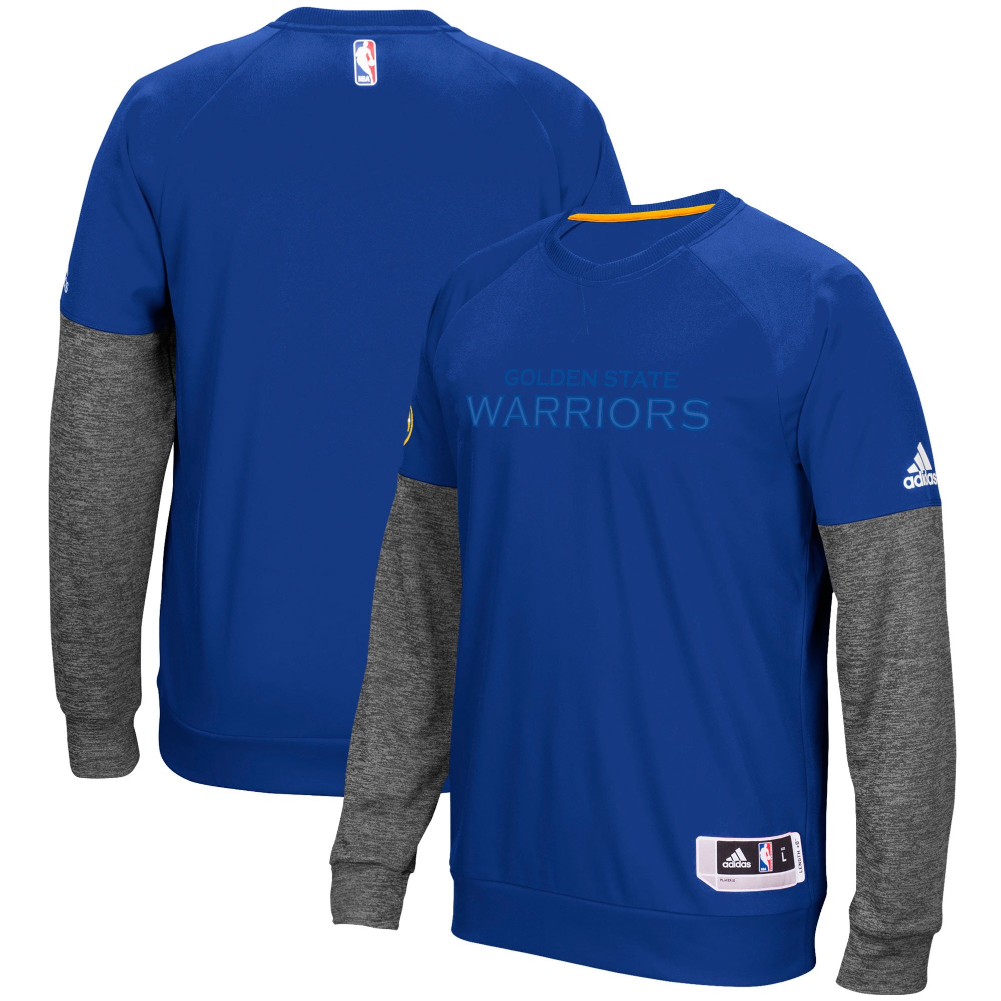[6611A-310-AGSWKC] MENS ADIDAS NBA GS WARRIORS ROYAL 2016 CHRISTMAS SWEATSHIRT