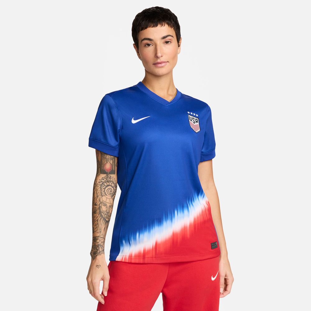 Womens Nike USWNT 2024 Stadium Away Soccer Dri-Fit Stars Patch Replica Jersey