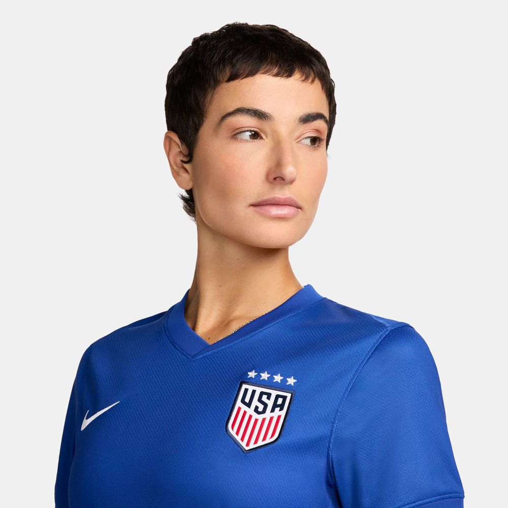 Womens Nike USWNT 2024 Stadium Away Soccer Dri-Fit Stars Patch Replica Jersey