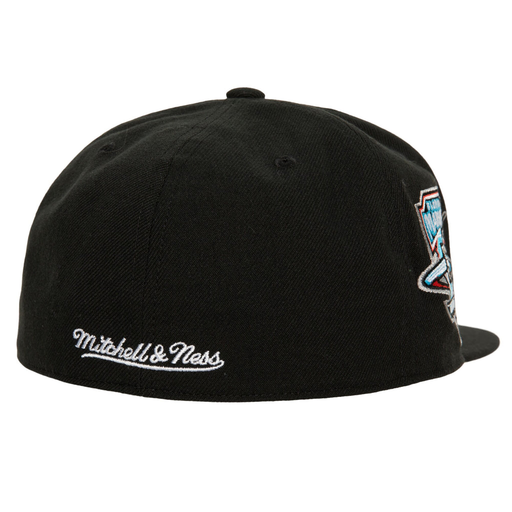 MENS MITCHELL & NESS MLB BASES LOADED FITTED COOP MARLINS - BLACK