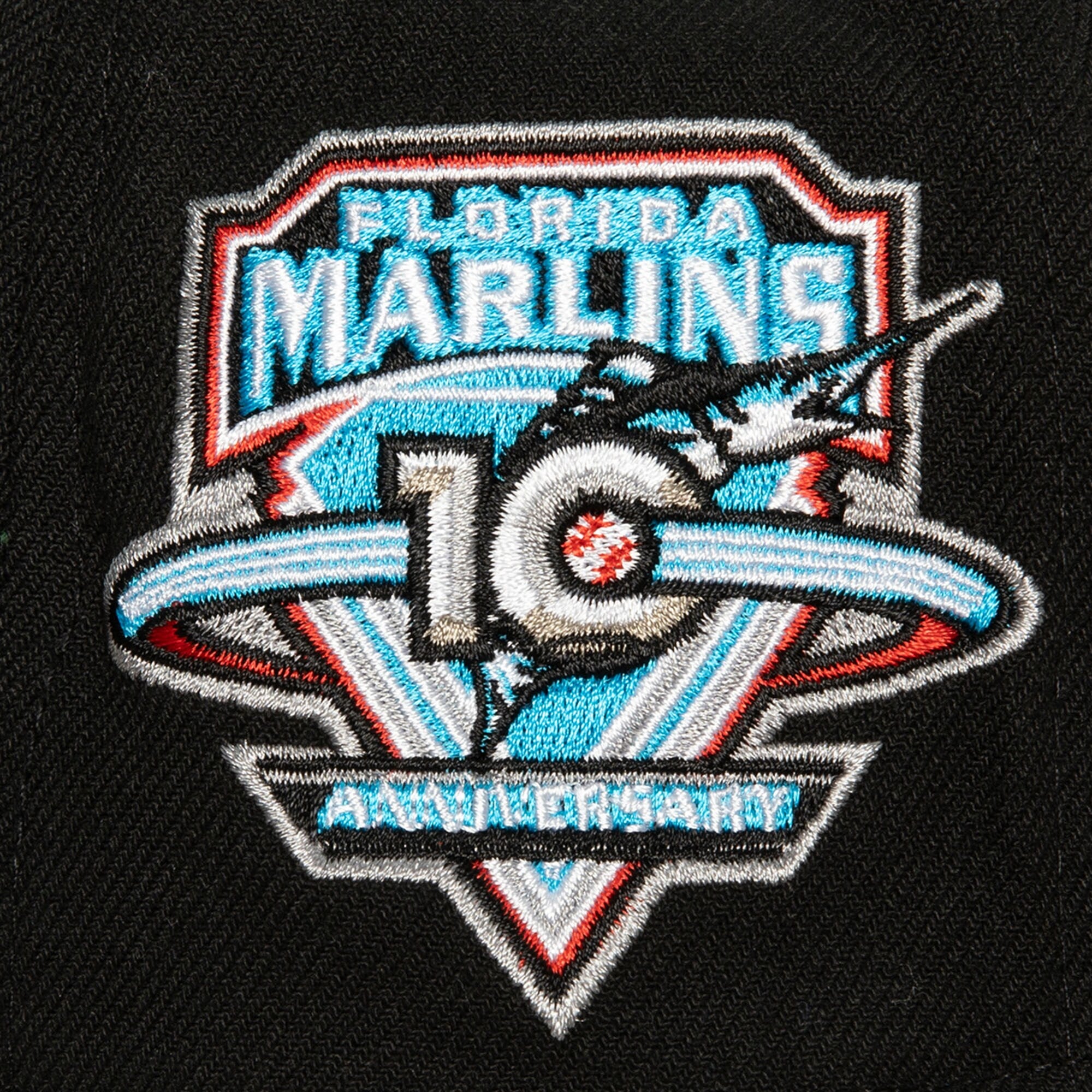 MENS MITCHELL & NESS MLB BASES LOADED FITTED COOP MARLINS - BLACK