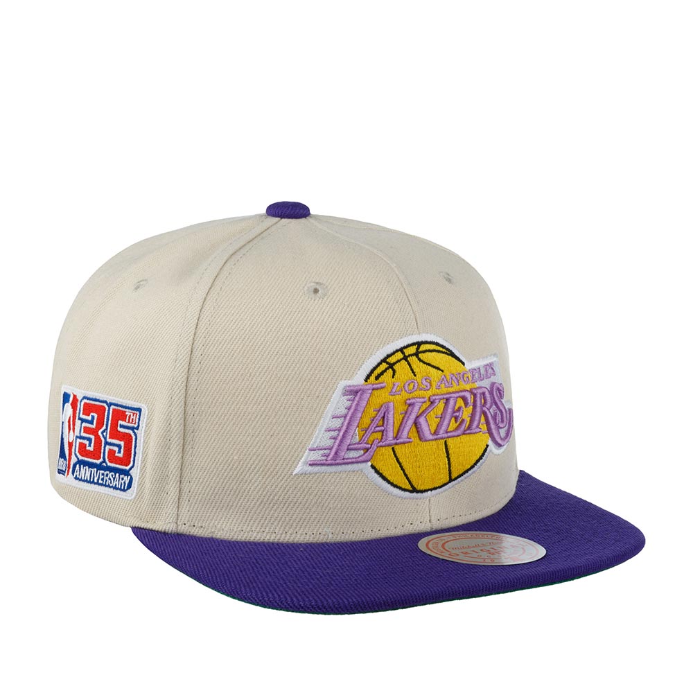 MENS MITCHELL & NESS NBA 35TH SIDE SNAPBACK HWC LAKERS - OFF WHITE