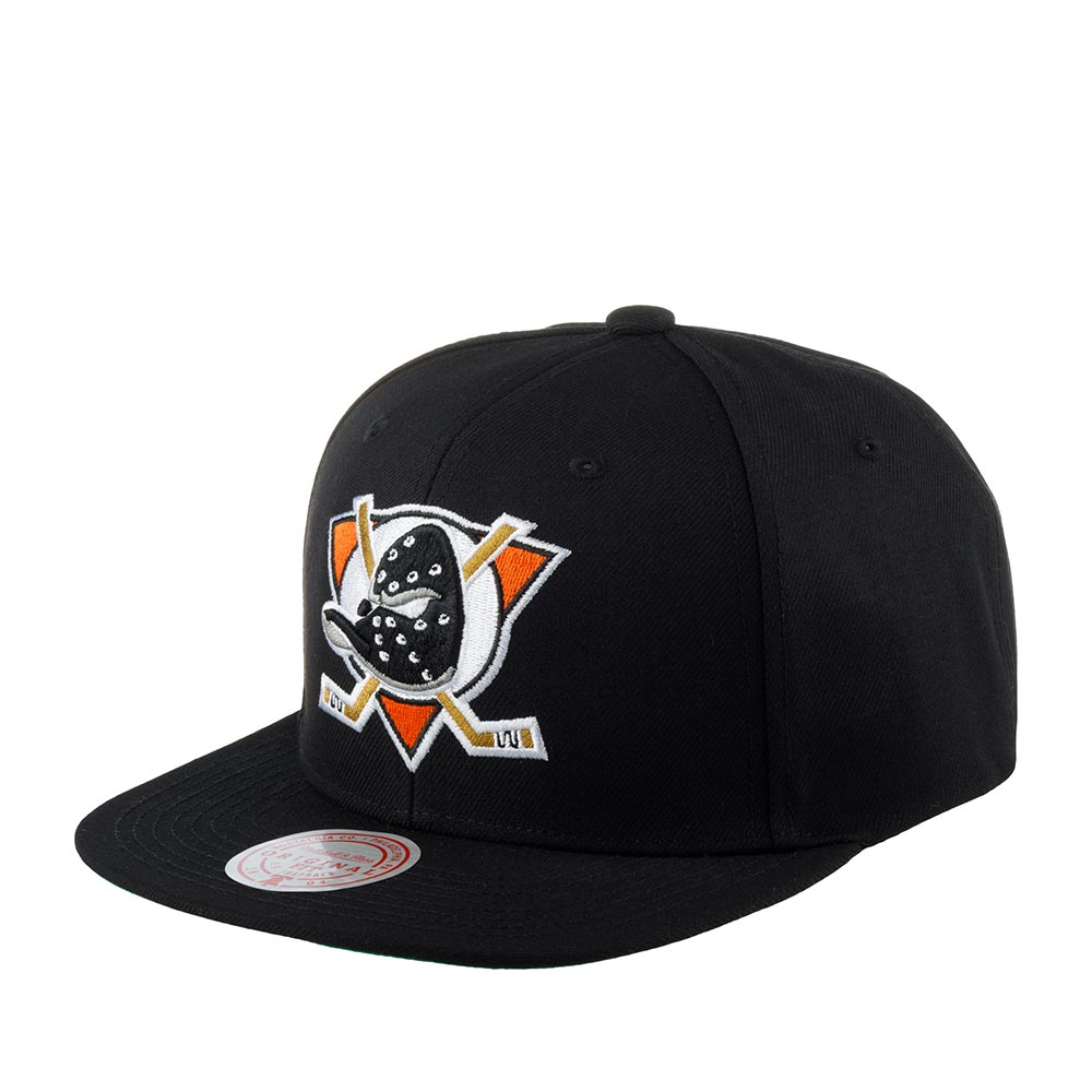 MENS MITCHELL & NESS NHL ALTERNATE FLIP SNAPBACK DUCKS - BLACK