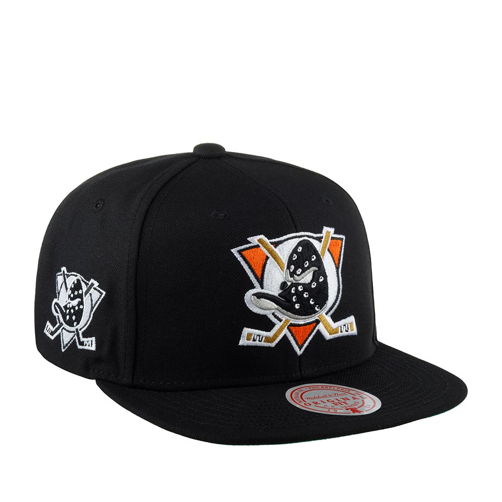 MENS MITCHELL & NESS NHL ALTERNATE FLIP SNAPBACK DUCKS - BLACK