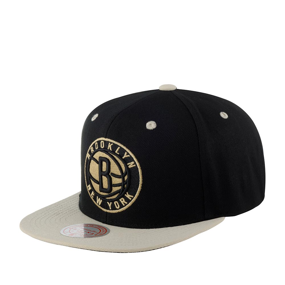 MENS MITCHELL & NESS NBA PIN DROP SNAPBACK NETS - BLACK