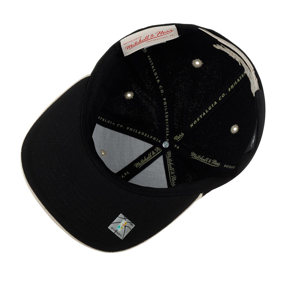 MENS MITCHELL & NESS NBA PIN DROP SNAPBACK NETS - BLACK