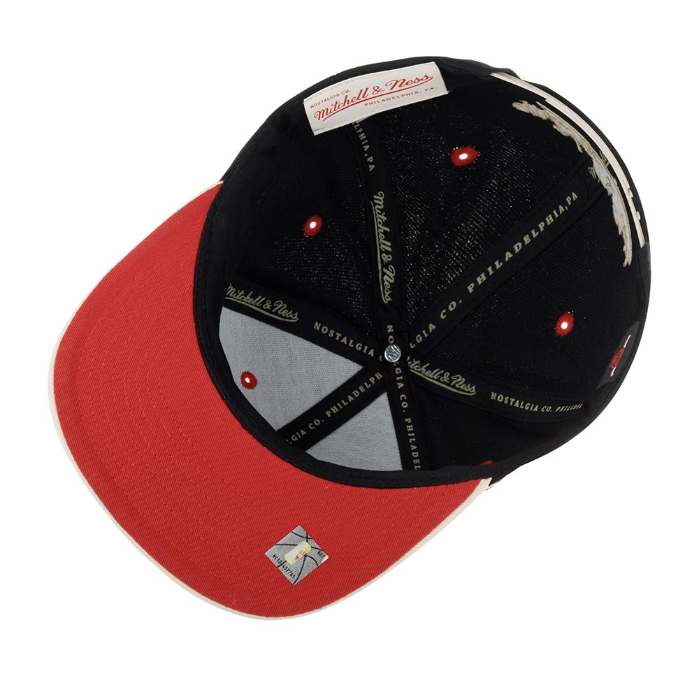 MENS MITCHELL & NESS NBA PIN DROP SNAPBACK BULLS - BLACK