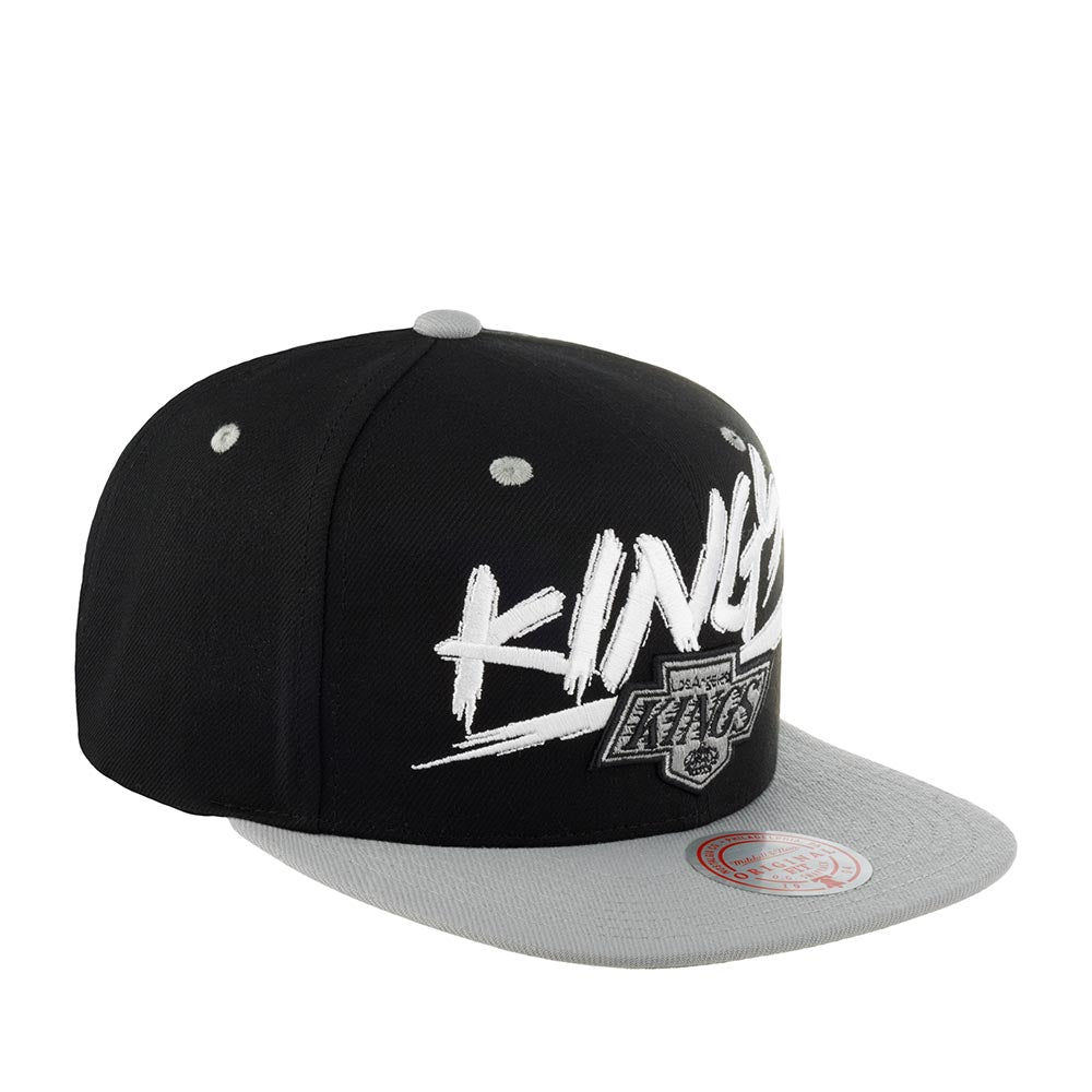 MENS MITCHELL & NESS NHL TRANSCRIPT SNAPBACK VNTG KINGS - BLACK-GREY
