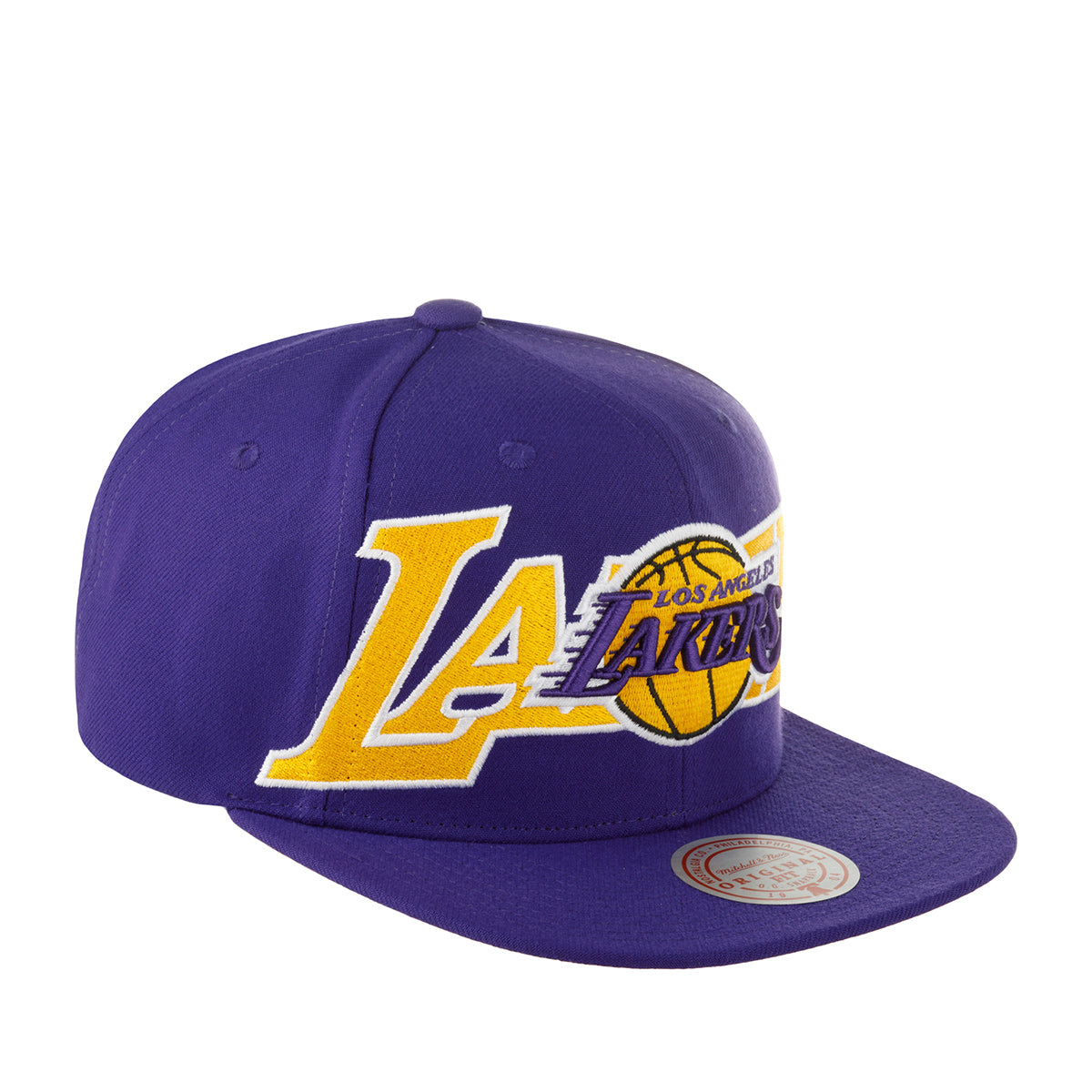 MENS MITCHELL & NESS NBA FULL FRONTAL SNAPBACK LAKERS - PURPLE