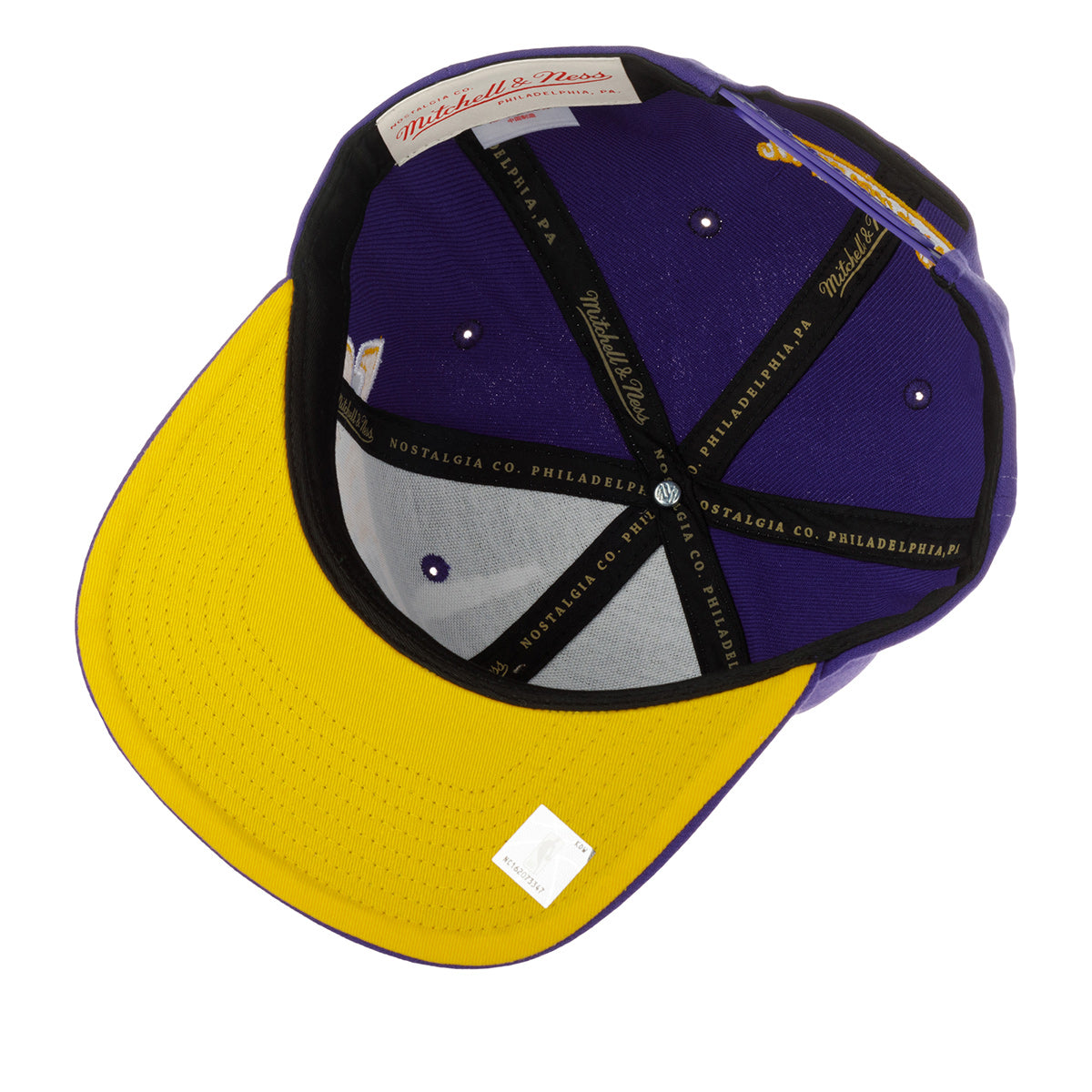 MENS MITCHELL & NESS NBA FULL FRONTAL SNAPBACK LAKERS - PURPLE