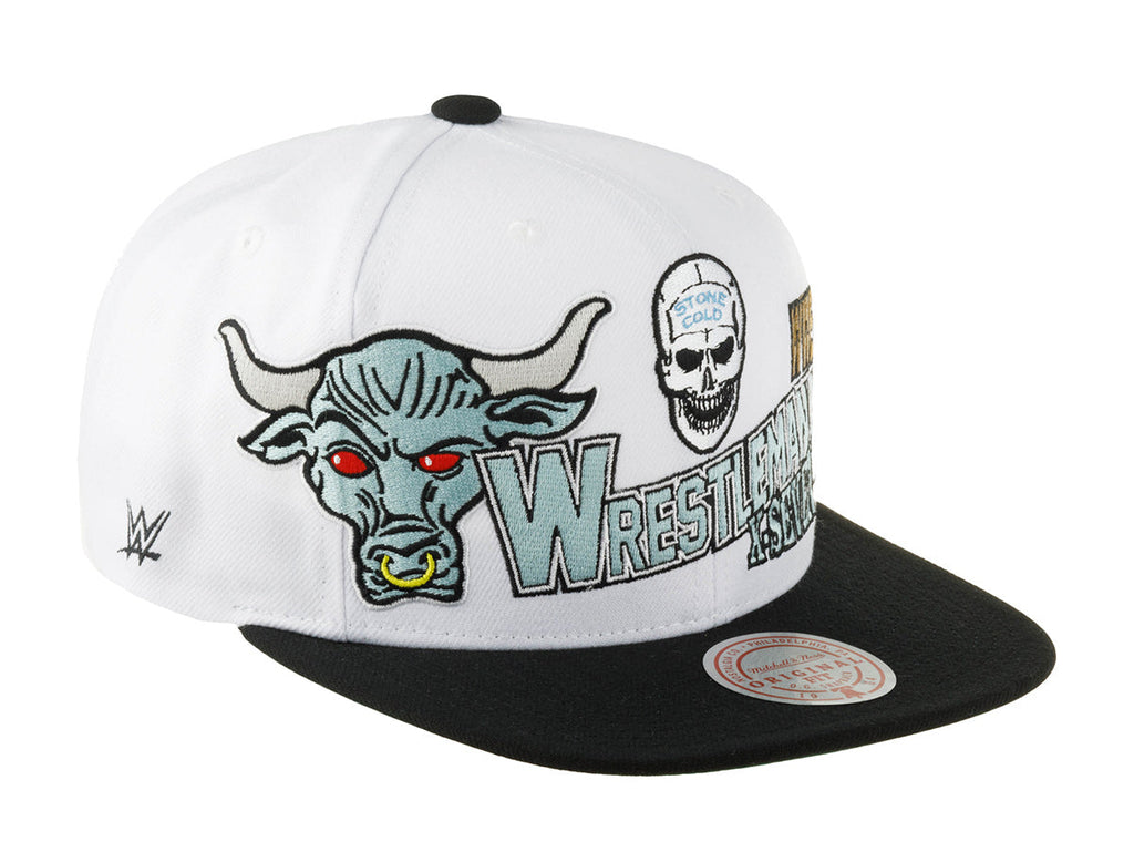 [HS8297-WRTWHIT] MENS MITCHELL & NESS WWE 17 SNAPBACK WRESTLEMANIA