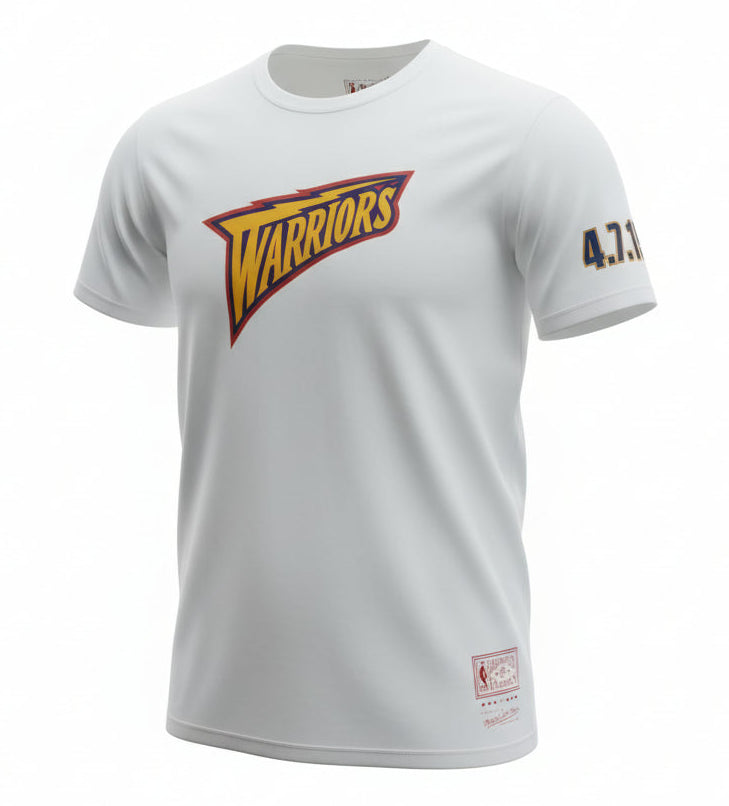 Mens Mitchell & Ness NBA Golden State Warriors We Believe Logo 4.7.19 T-Shirt