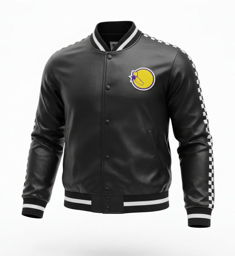 Mens Mitchell & Ness NBA Golden State Warriors Checker Satin Jacket