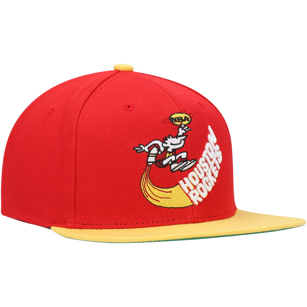 MENS MITCHELL & NESS NBA CORE BASIC SNAPBACK HWC ROCKETS - RED-GOLD