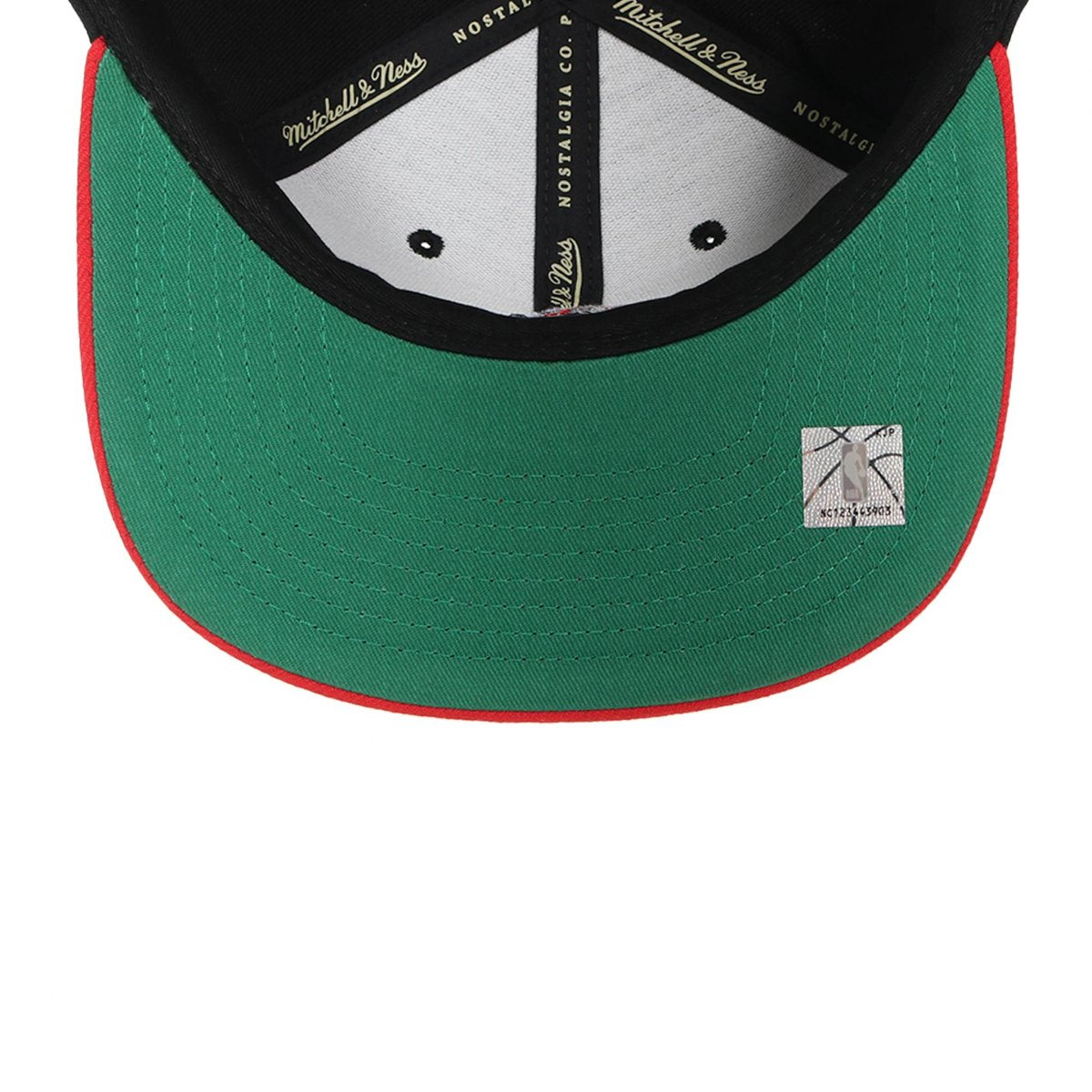 MENS MITCHELL & NESS NBA SIDE CORE 2.0 SNAPBACK HWC PISTONS - BLACK-RED