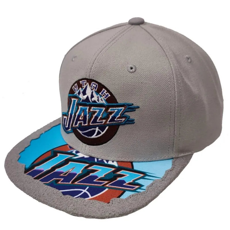 MENS MITCHELL & NESS NBA MUNCH TIME SNAPBACK HWC JAZZ - GREY
