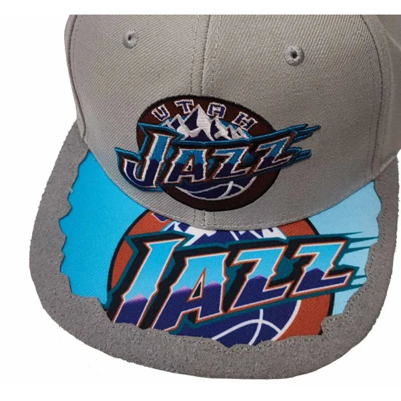 MENS MITCHELL & NESS NBA MUNCH TIME SNAPBACK HWC JAZZ - GREY