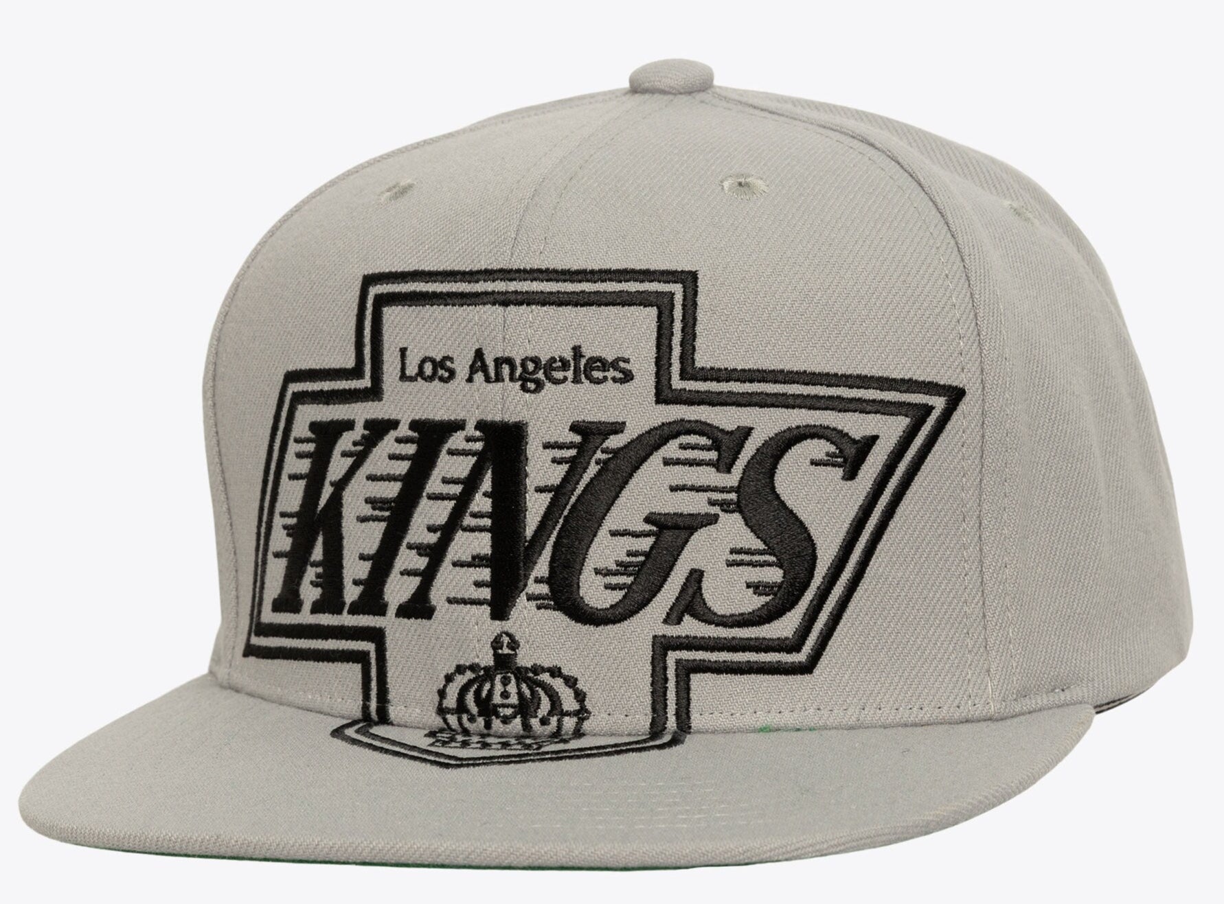 [HS9759-LAKGREY] MENS MITCHELL & NESS NHL XL LOGO SNAPBACK VNTG KINGS