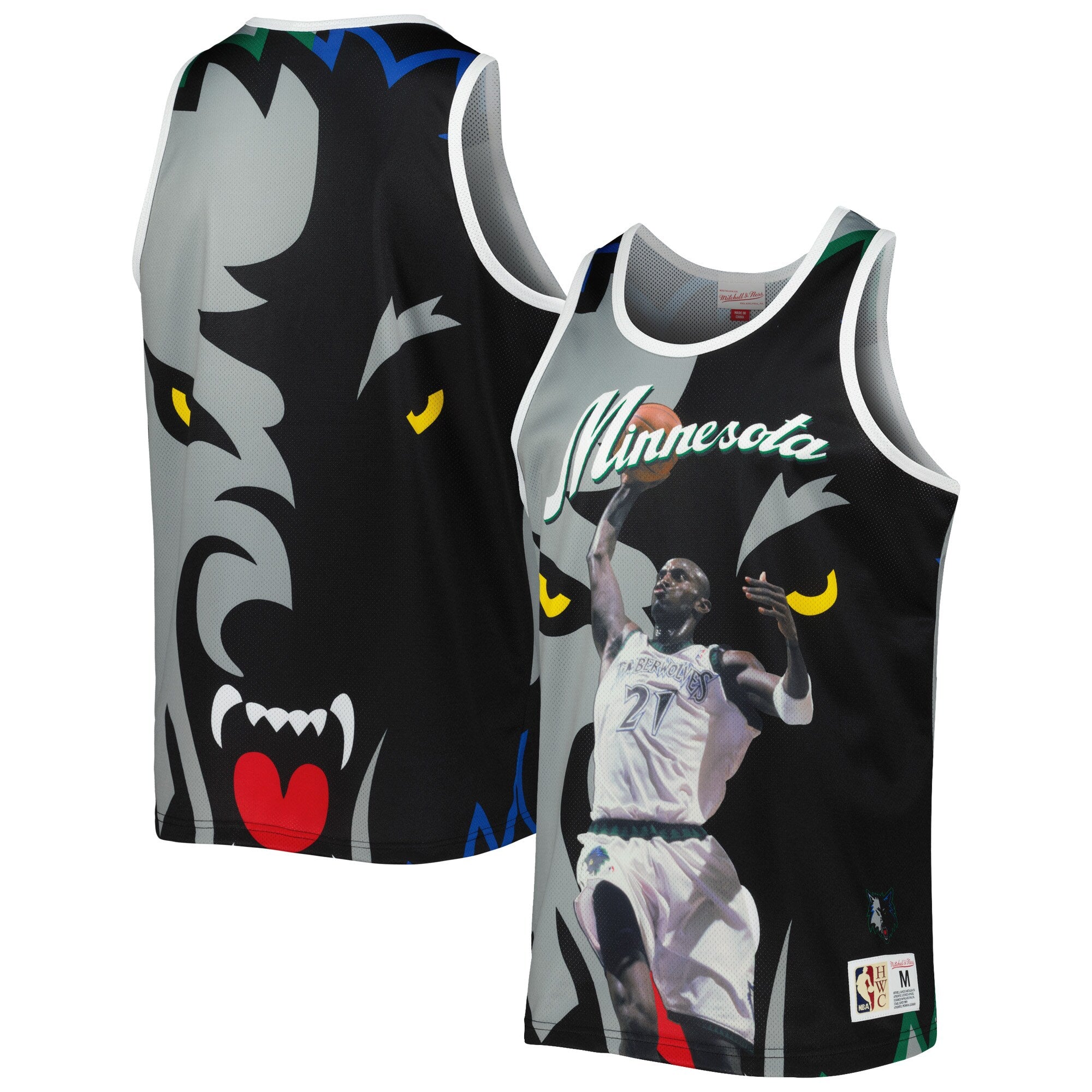 MENS MITCHELL & NESS SUBLIMATED PLAYER TANK TIMBERWOLVES KEVIN GARNETT