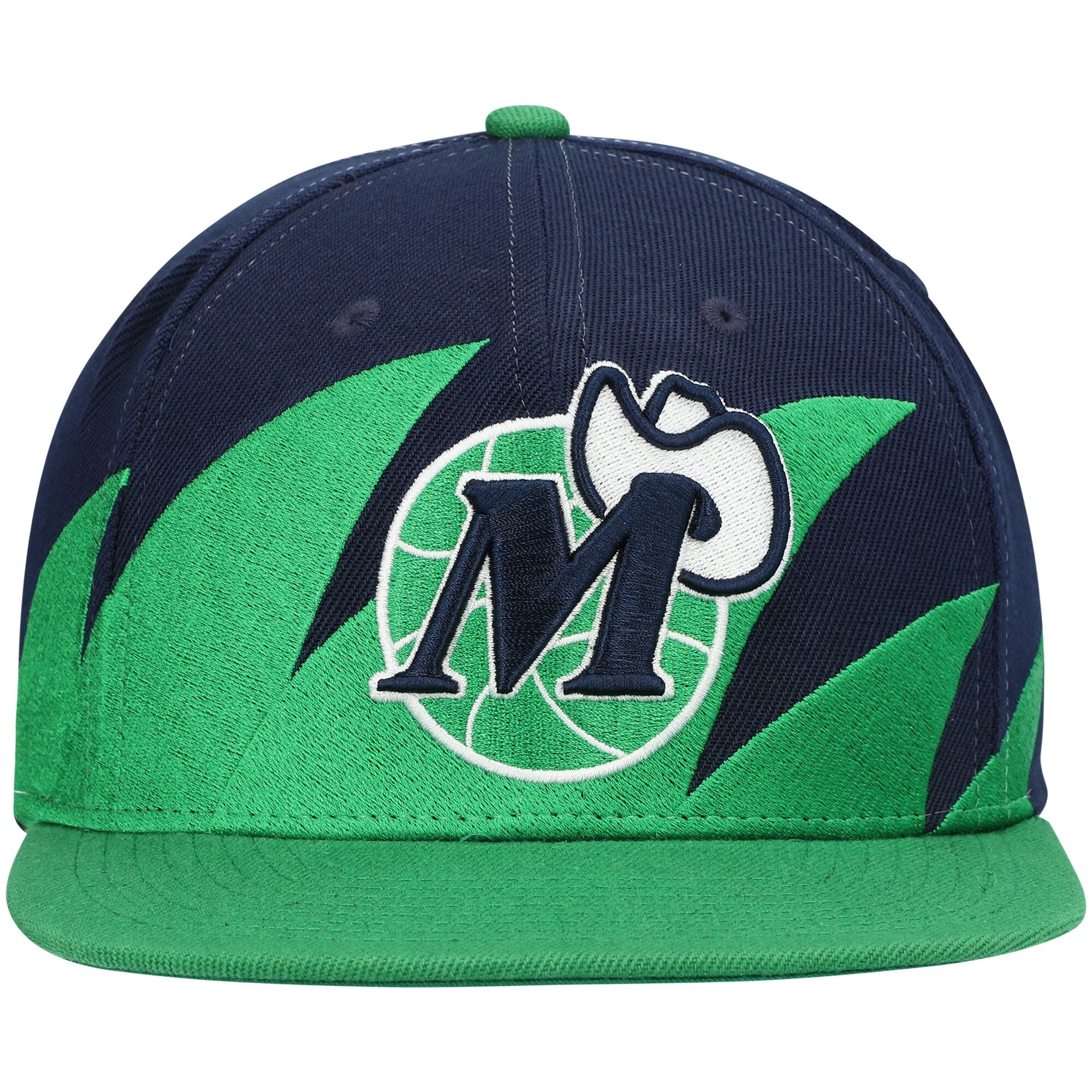 MENS MITCHELL & NESS NBA SHARKTOOTH SNAPBACK HWC MAVERICKS - BLUE-GREEN
