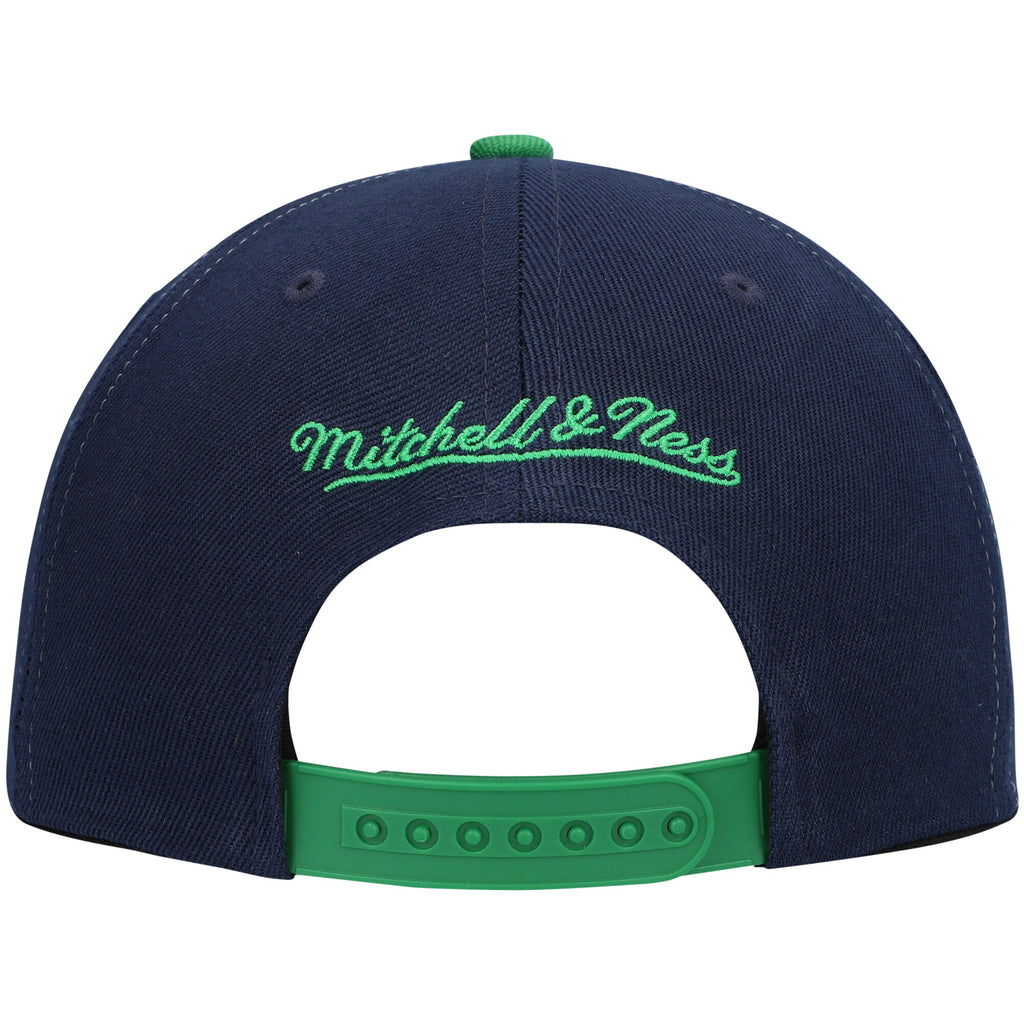 MENS MITCHELL & NESS NBA SHARKTOOTH SNAPBACK HWC MAVERICKS - BLUE-GREEN