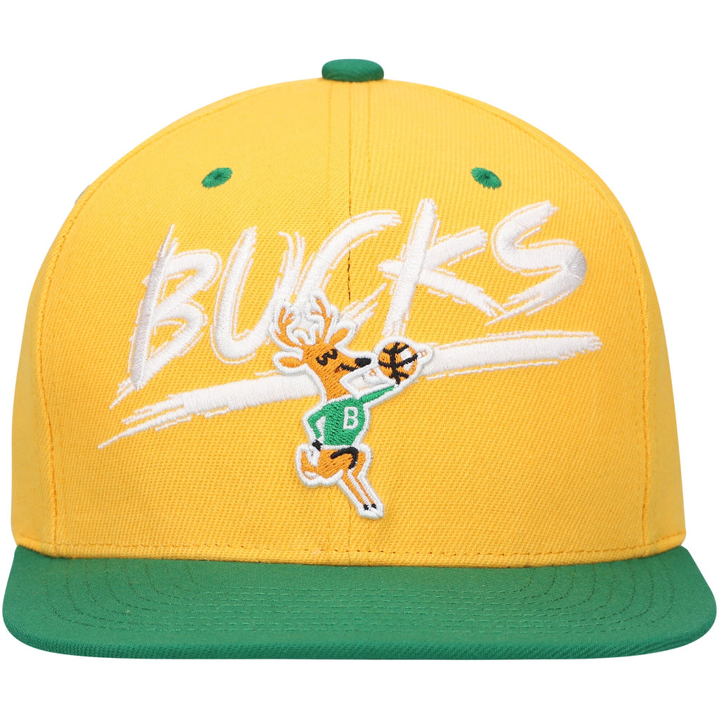 Mens Mitchell & Ness NBA TRANSCRIPT SNAPBACK HWC BUCKS