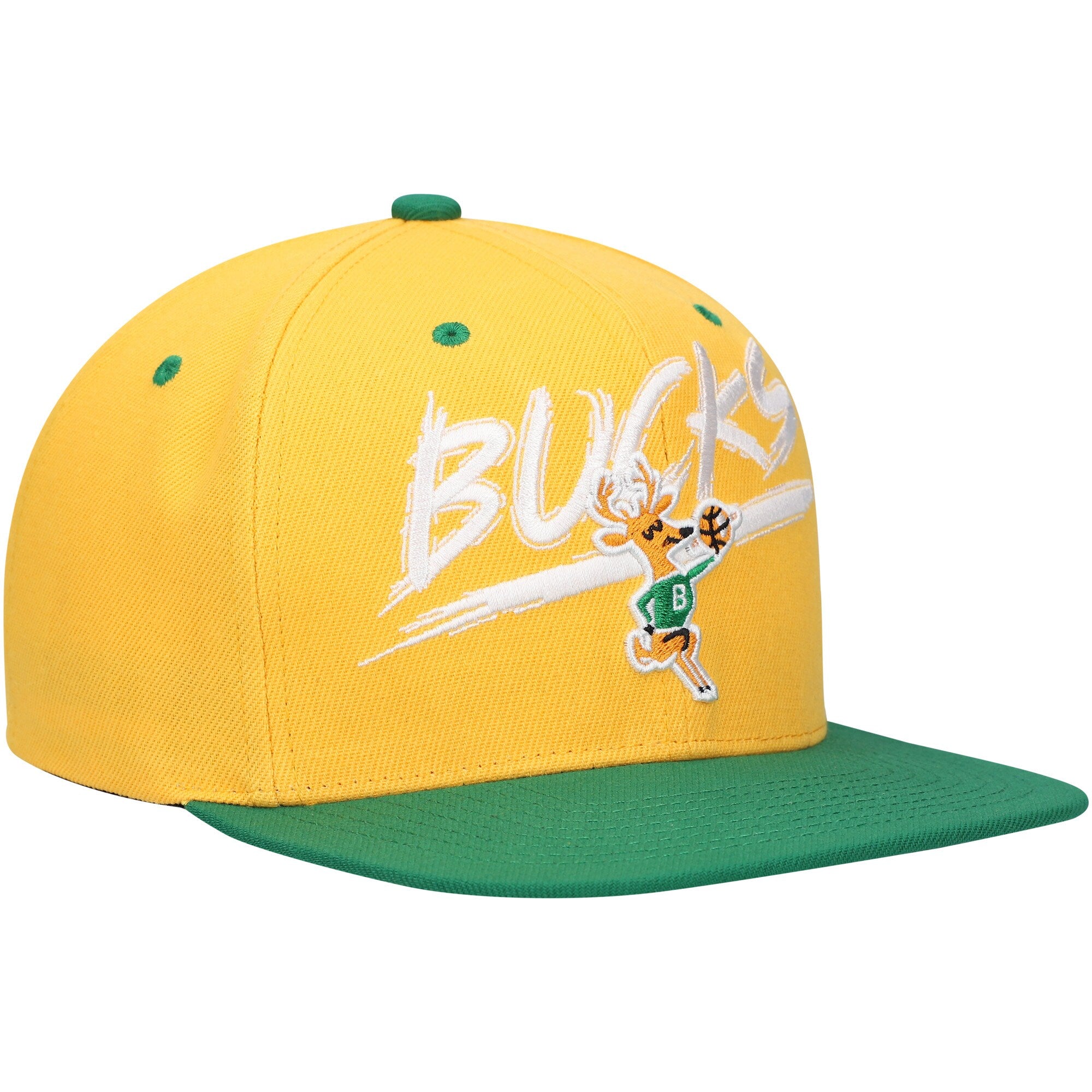 Mens Mitchell & Ness NBA TRANSCRIPT SNAPBACK HWC BUCKS